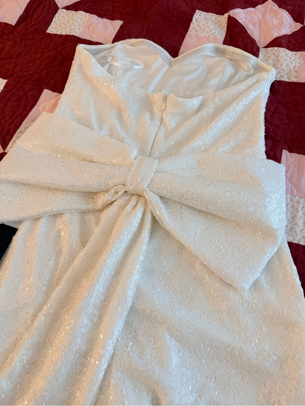 White Sequin strapless Romper Dress - Women - Picture 6 of 10